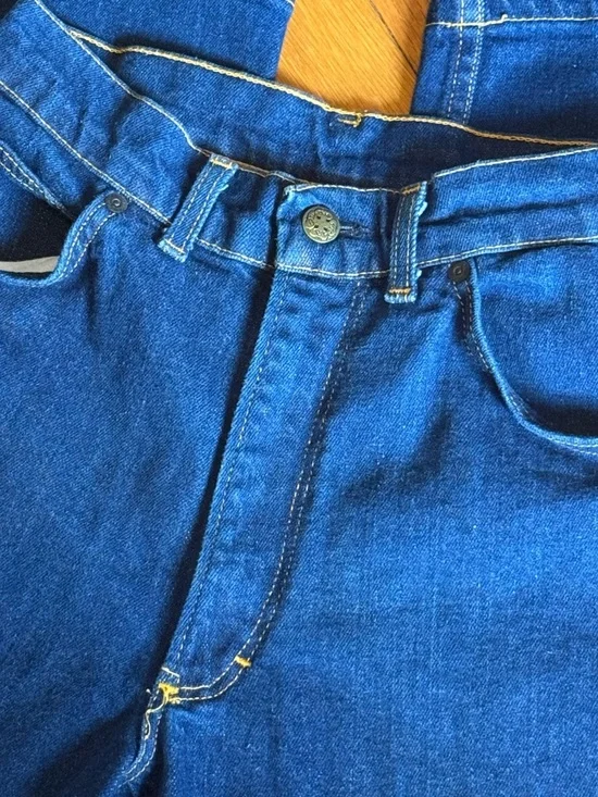 Vintage OshKosh Jeans USA Union Tag Talon Zip High Rise Dark Wash Straight Leg - Picture 5 of 12